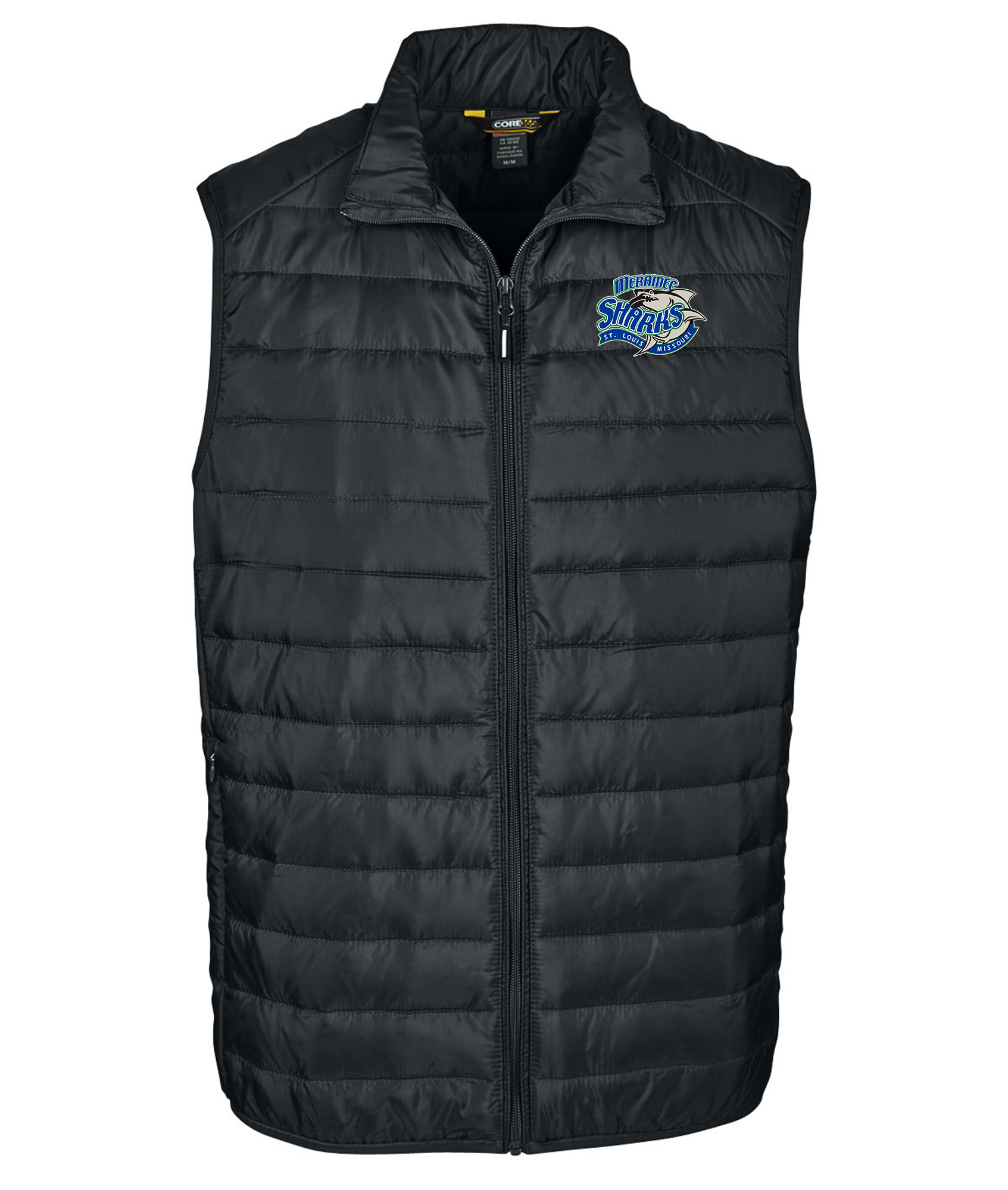 Sharks St. Louis Apparel STL Sports Hockey Team Shop Blues  Novelty Missouri Meramec Discount Sale Best Price athlete athletic fanatics rally house sporty ice rink  goal black blue green puffer vest