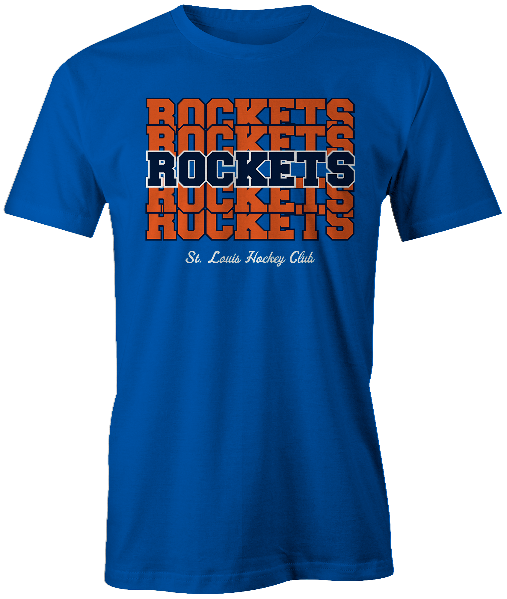 Rockets St. Louis Apparel STL Sports Hockey Team Shop Blues Novelty Missouri Discount Sale Best Price athlete athletic fanatics rally house sporty ice rink goal royal blue orange