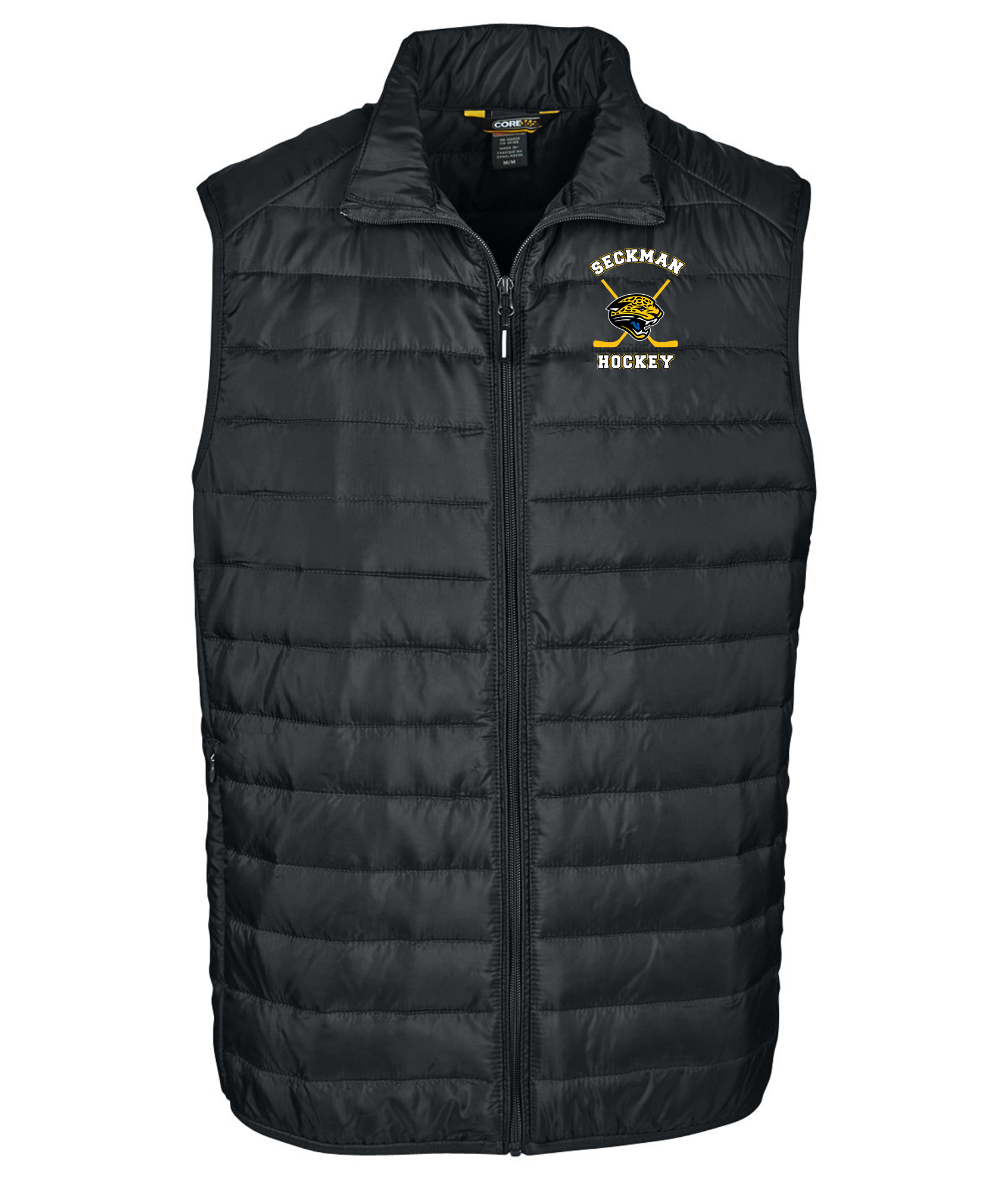 Jaguars St. Louis Apparel STL Sports Hockey Team Shop Blues  Novelty Missouri Seckman Discount Sale Best Price athlete athletic fanatics rally house sporty ice rink  goal black gold  puffer vest