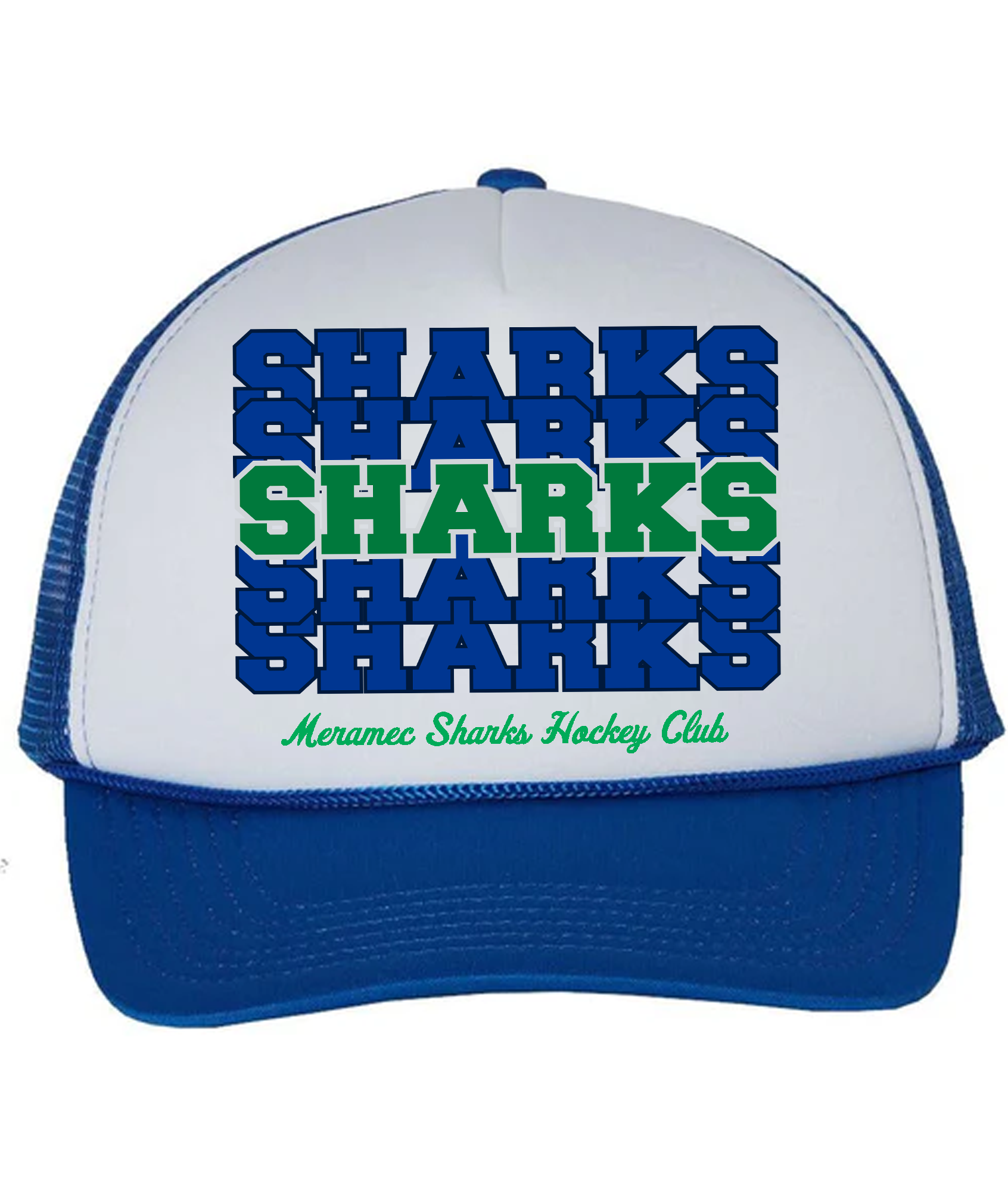 Sharks St. Louis Apparel STL Sports Hockey Team Shop Blues  Novelty Missouri Meramec Discount Sale Best Price athlete athletic fanatics rally house sporty ice rink  goal cap hat trucker blue white green 