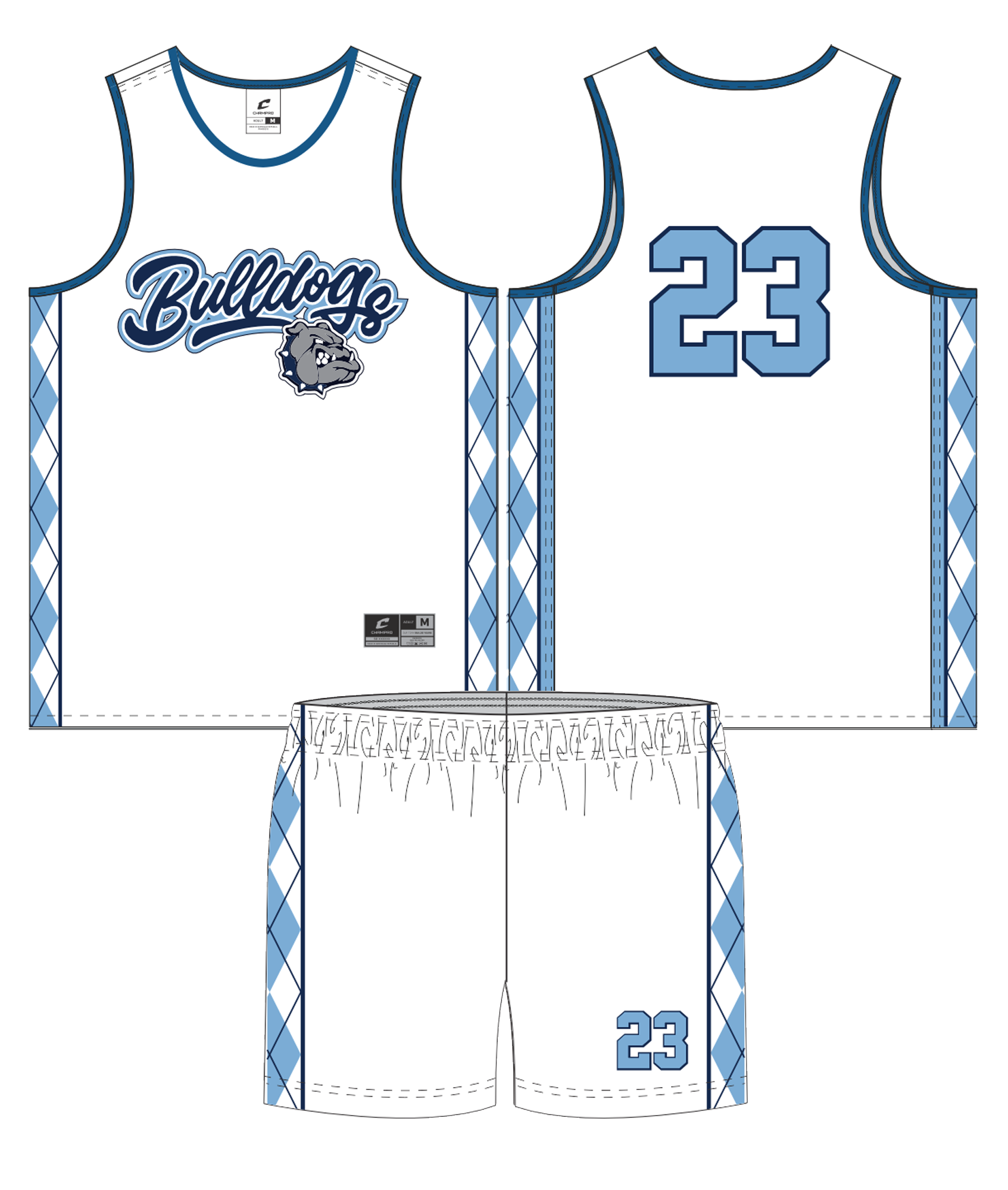 Bulldogs Basketball Reversible Jersey & Shorts Uniform Set